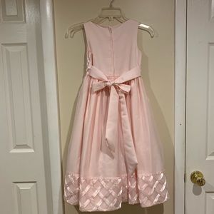 Girls pink satin and pearl dress size 8
